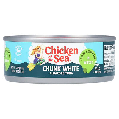Chunk White Albacore Tuna In Water, Wild Caught