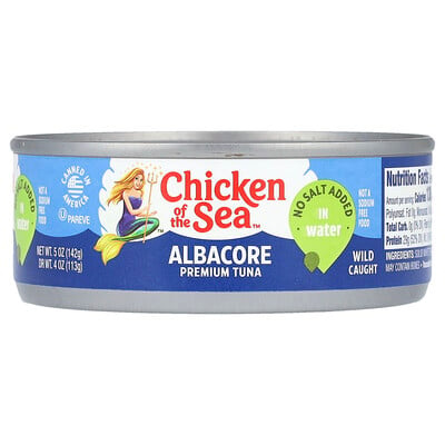 Albacore, Premium Tuna In Water, No Salt Added