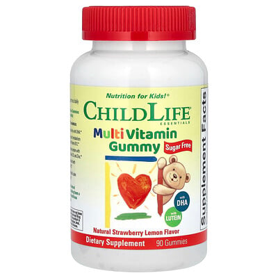 Multi Vitamin Gummy, Sugar Free, Natural Strawberry Lemon, 90 Gummies