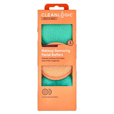 Bath And Body, Makeup Removing Facial Buffers, 3 Dual-textured Buffers