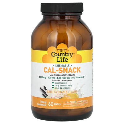 Cal-snack, Chewable Calcium Magnesium, Vanilla Orange, 60 Wafers