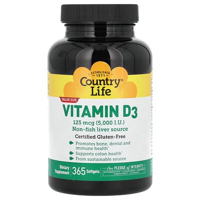 Vitamin D3, 125 Mcg, 365 Softgels
