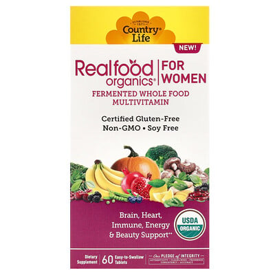 Realfood Organics, Multivitamin For Women, 60 Easy-to-swallow Tablets