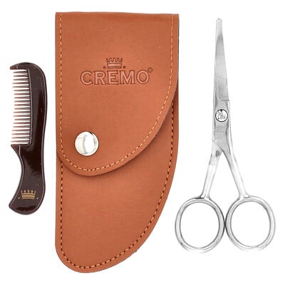 Premium Quality Beard Shears With Mini Comb & Case, 3 Piece Kit