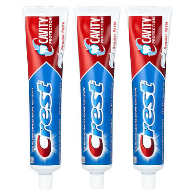 Cavity Protection, Fluoride Anticavity Toothpaste, Regular Paste, 3 Pack, Each