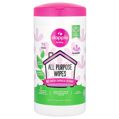 All Purpose Wipes, Lavender, 75 Wipes