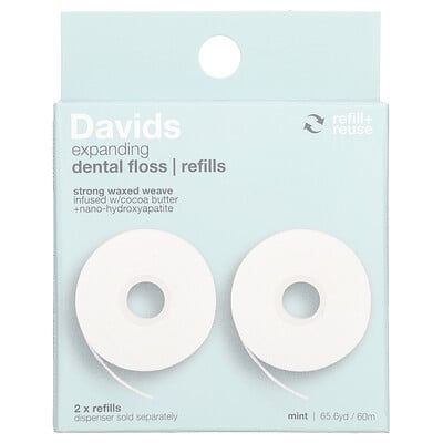 Expanding Dental Floss, Refills, Mint, 2 Count