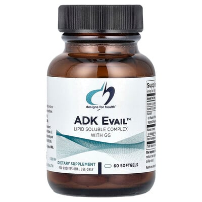 Adk Evail™, Lipid Soluble Complex With Gg, 60 Softgels