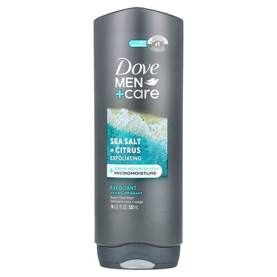 Men + Care, Body + Face Wash, Sea Salt + Citrus