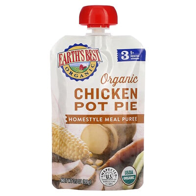 Organic Homestyle Meal Puree, 9+ Months, Chicken Pot Pie