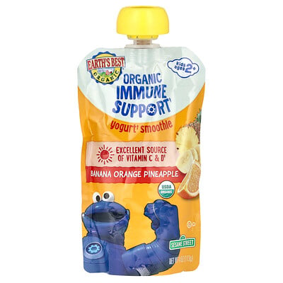 Organic Immune Support Yogurt Smoothie, Ages 2+, Banana Orange Pineapple