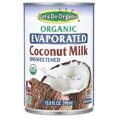Let's Do Organic®, Organic Evaporated Coconut Milk, Unsweetened