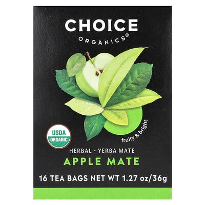 Herbal Yerba Mate, Apple Mate, 16 Tea Bags