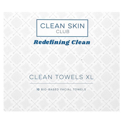 Clean Towels Xl, 10 Bio-based Facial Towels