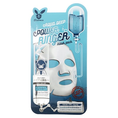 Milky Piggy Cyborg, Aqua Deep Power, Ringer Beauty Mask Pack, 1 Sheet Mask