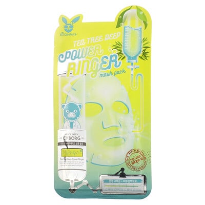 Milky Piggy Cyborg, Tea Tree Deep Power Ringer Beauty Mask Pack, 1 Sheet Mask