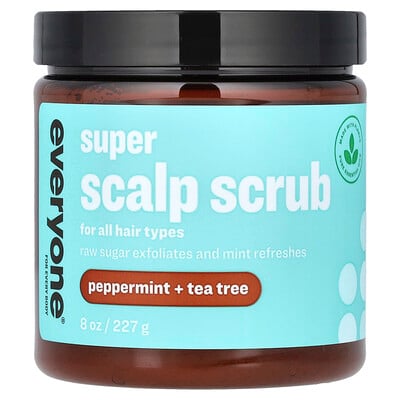 Super Scalp Scrub, For All Hair Types, Peppermint + Tea Tree