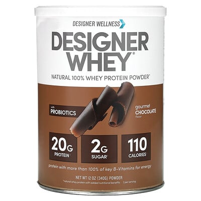 Designer Whey, Natural 100% Whey Protein Powder, Gourmet Chocolate