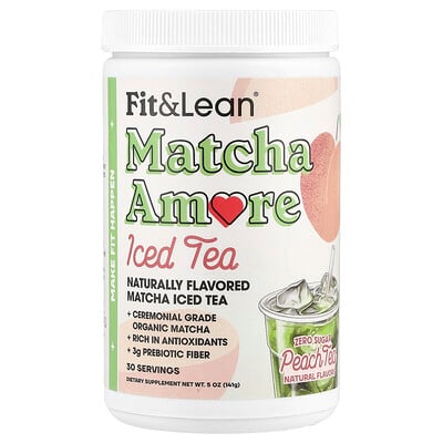 Matcha Amore Iced Tea, Peach Tea