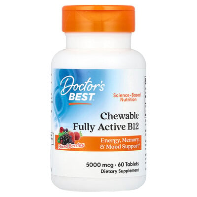 Chewable Fully Active B12, Mixed Berries , 5,000 Mcg