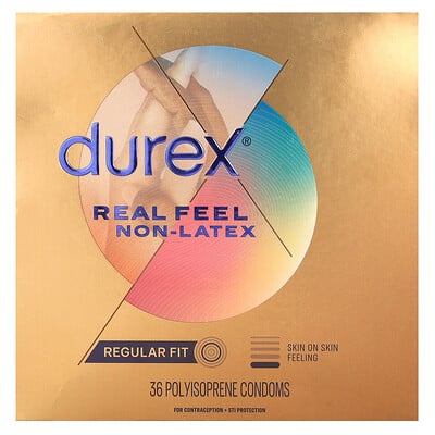 Real Feel Non-latex, Regular Fit, 36 Polyisoprene Condoms