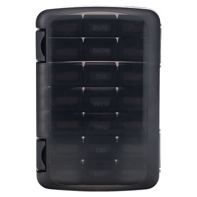 Weekly 3x/day Pill Organizer With Case, Black, 1 Count