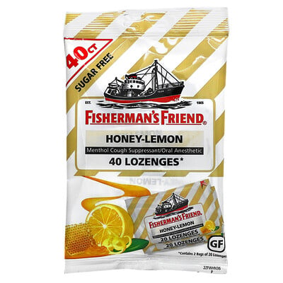 Menthol Cough Suppressant Lozenges, Sugar Free, Honey-lemon, 40 Lozenges