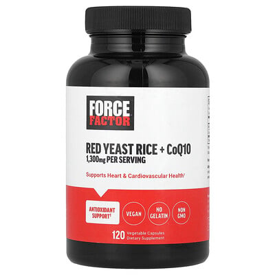 Red Yeast Rice + Coq10, 120 Vegetable Capsules