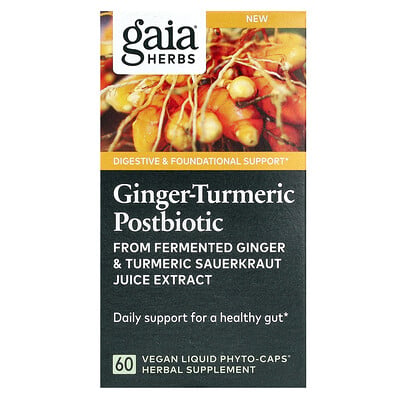 Ginger-turmeric Postbiotic, 60 Vegan Liquid Phyto-caps