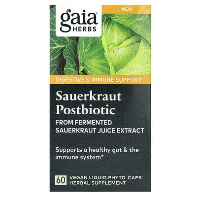 Sauerkraut Postbiotic, 60 Vegan Liquid Phyto-caps