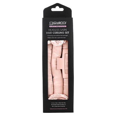 Heatless Satin, Hair Curling Set, Blush, 4 Pieces