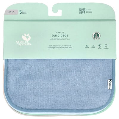 Stay Dry Burp Pads, Multicolor, 5 Pads