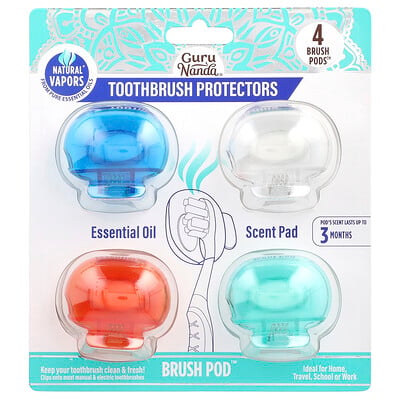 Toothbrush Protectors, 4 Brush Pods
