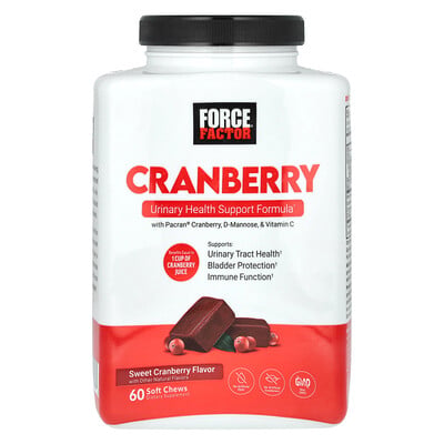 Cranberry With D-mannose, & Vitamin C, Sweet Cranberry, 60 Soft Chews