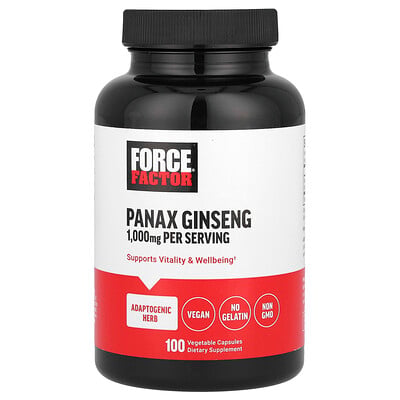 Panax Ginseng, 100 Vegetable Capsules