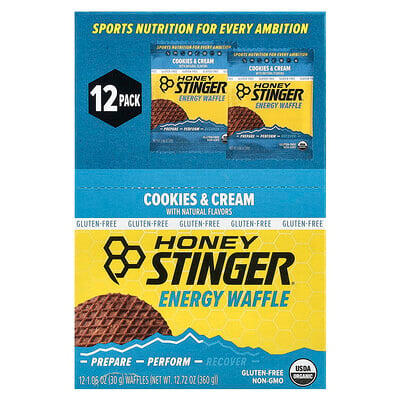 Energy Waffle, Cookies & Cream, 12 Waffles, Each