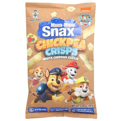 Mum-mum Snax™, Chickpea Crisps, Paw Patrol™, Ages 2+, White Cheddar Cheese