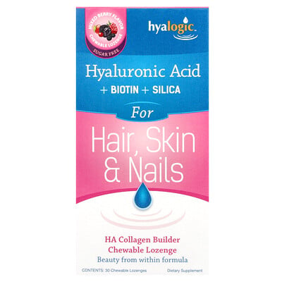 Ha Collagen Builder, Hyaluronic Acid + Biotin +silica, Mixed Berry, 30 Chewable Lozenges