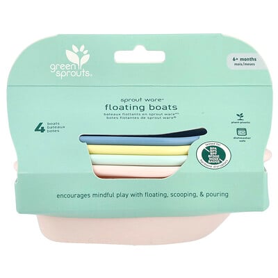 Sprout Ware® Floating Boats, 6+ Months, Multicolor, 4 Boats