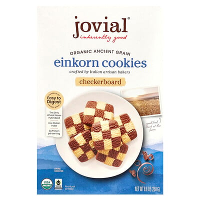 Organic Einkorn Cookies, Checkerboard