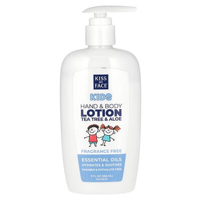 Kids, Hand & Body Lotion, Tea Tree & Aloe, Fragrance Free