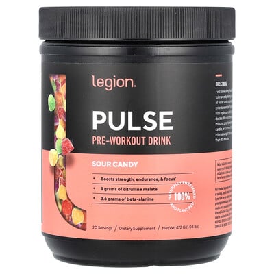 Pulse, Pre-workout Drink, Sour Candy, 1.04 Lbs