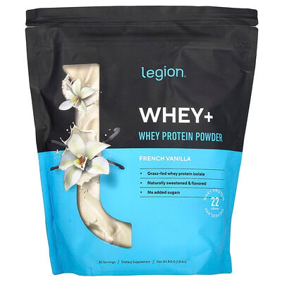 Whey+, Whey Protein Powder, French Vanilla, 1.8 Lbs