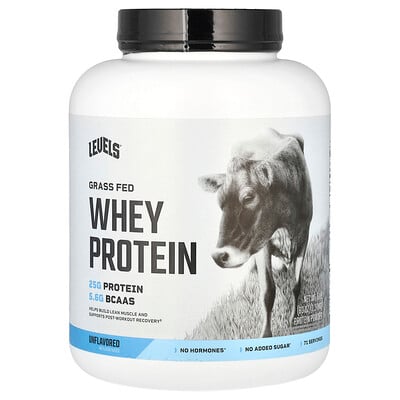 Grass Fed Whey Protein Powder, Unflavored, 5 Lb