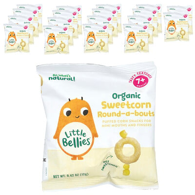 Organic Sweetcorn Round-a-bouts, 7+ Months, 18 Bags, Each