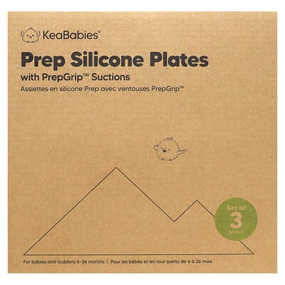 Prep Silicone Plates With Prepgrip Suctions, 6-36 Months, Terra Cotta , 3 Pack
