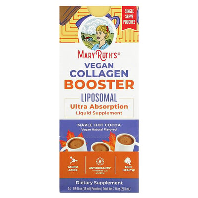 Vegan Collagen Booster Liposomal, Maple Hot Cocoa, 14 Pouches, Each