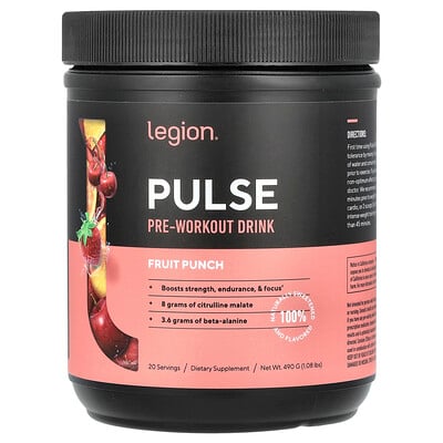 Pulse, Pre-workout Drink, Fruit Punch, 1.08 Lbs