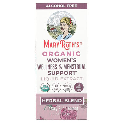 Organic Women's Wellness & Menstrual Support Liquid Extract, Alcohol Free