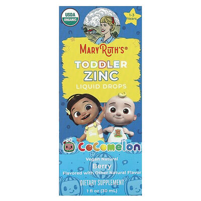 Cocomelon, Toddler Zinc Liquid Drops, 1-3 Years, Berry